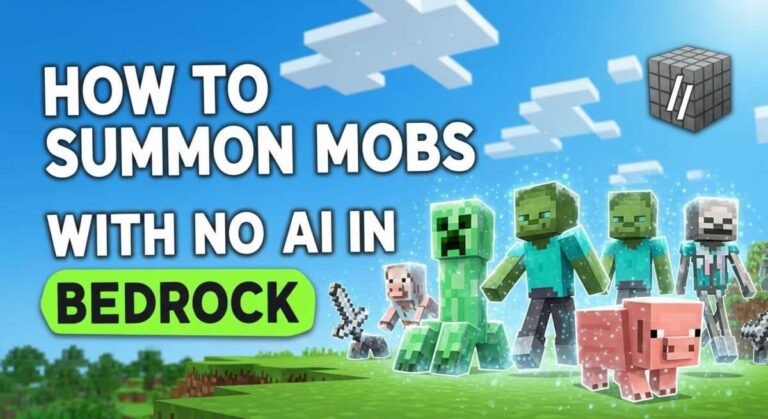 How to Summon Mobs With No Ai in Bedrock