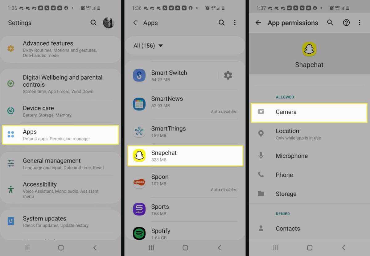 How To Allow Snapchat Access To Camera