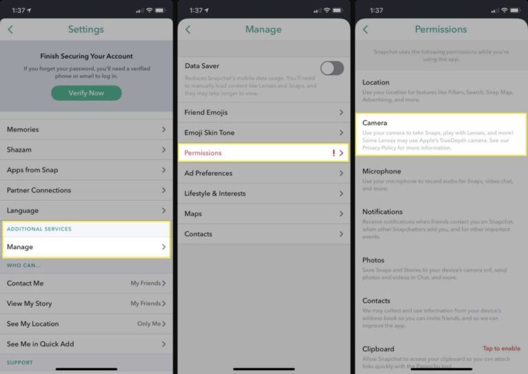 How To Allow Snapchat To Use Camera